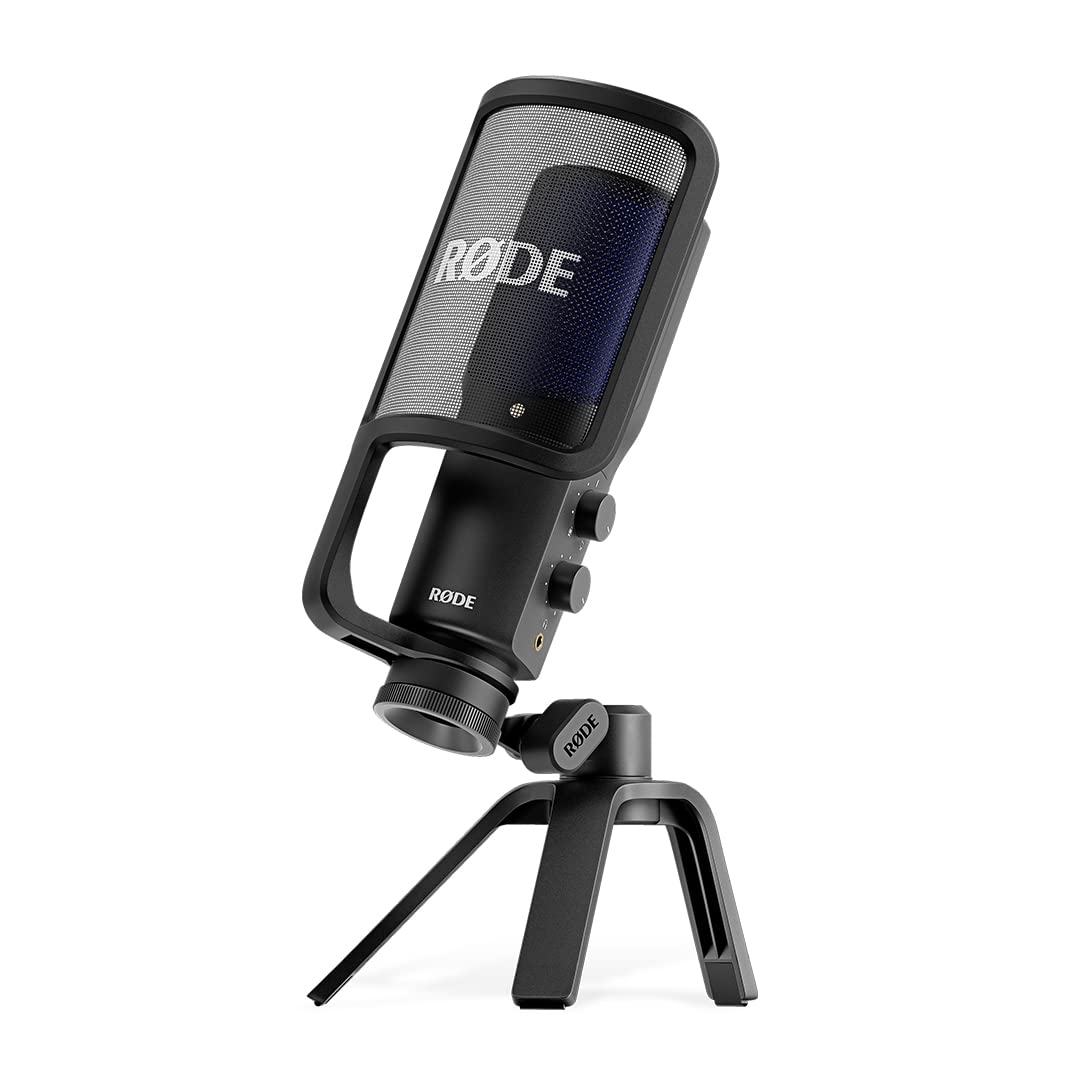 RØDE NT-USB Versatile Studio-quality Condenser USB Microphone with Pop Filter and Tripod for Streaming, Gaming, Podcasting, Music Production, Vocal and Instrument Recording