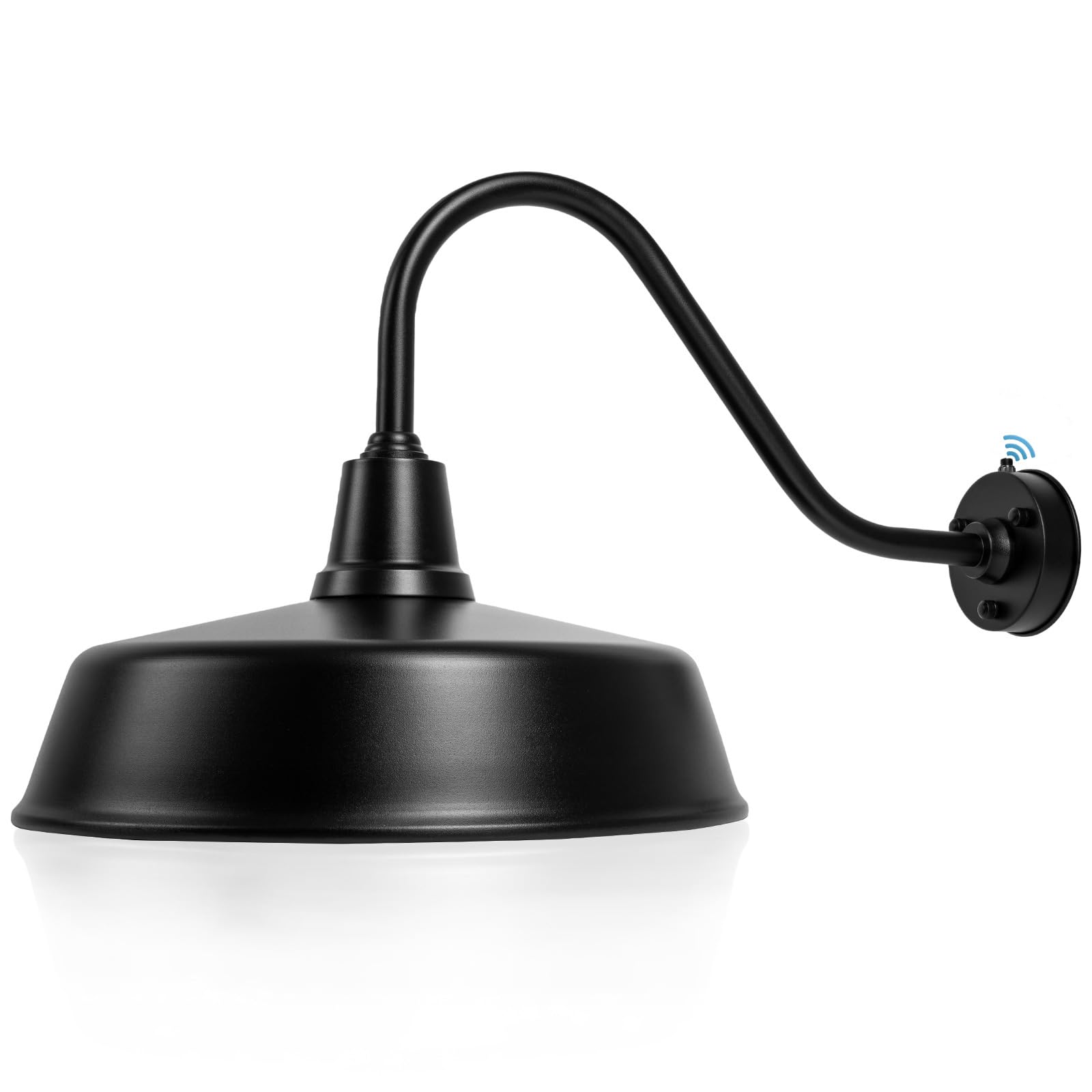 Barn Lights Outdoor Gooseneck Lighting, Dusk to Dawn Black Exterior Barn Lights for House, Farmhouse Wall Lighting Fixtures with Sensor for Porch Garage (1, 11" Diameter)