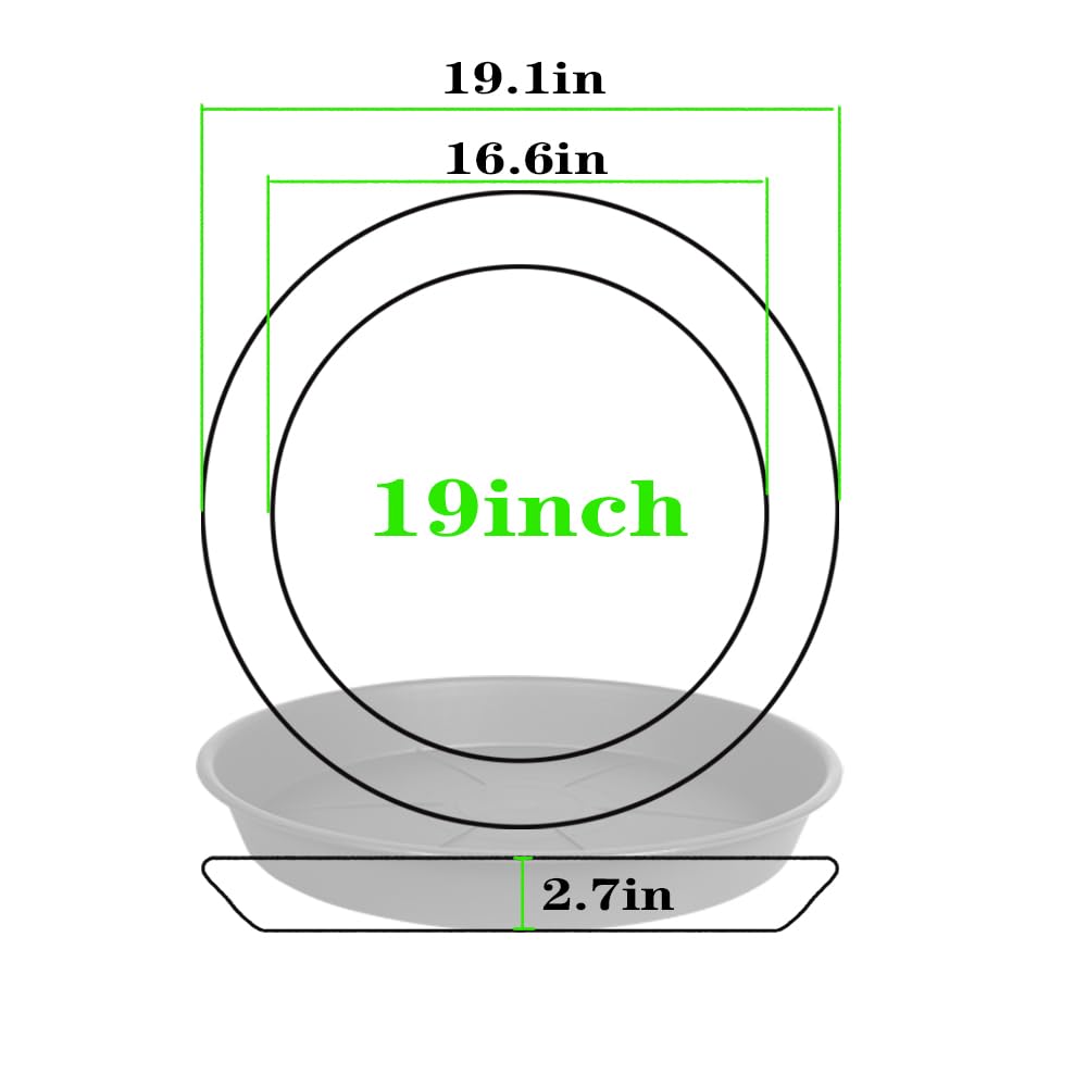 OVZILKI 6 Pack of Plant Saucer Tray 4 6 8 10 12 14 17 19 22 25 inch, Heavy Duty Plastic Pot Plant Drip Trays Saucers for Indoors Outdoor, Plant Water Tray for Planters 3-5" (4", Beige)
