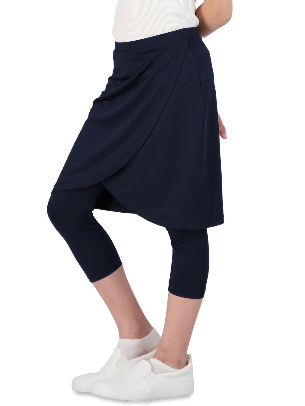 CharmWM Girls High Elastic Waist Capri Pants Kids Cute Active Golf Tennis Skorts Leggings Skirts Trousers