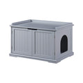 unipaws Extra Large Cat Litter Box Enclosure for Self-Cleaning & Automatic Litter Boxes, Tall Cabinet with Charging Station, Wooden Dog Proof Hidden Cat House for Top Entry Litter Box