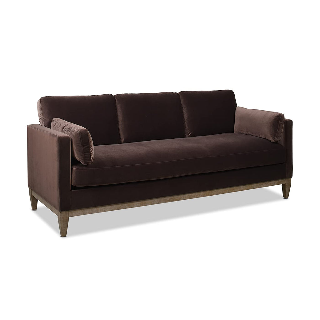 Jennifer Taylor Home Knox 84" Modern Farmhouse Performance Velvet Fabric Living Room Sofa Couch in Burnt Orange
