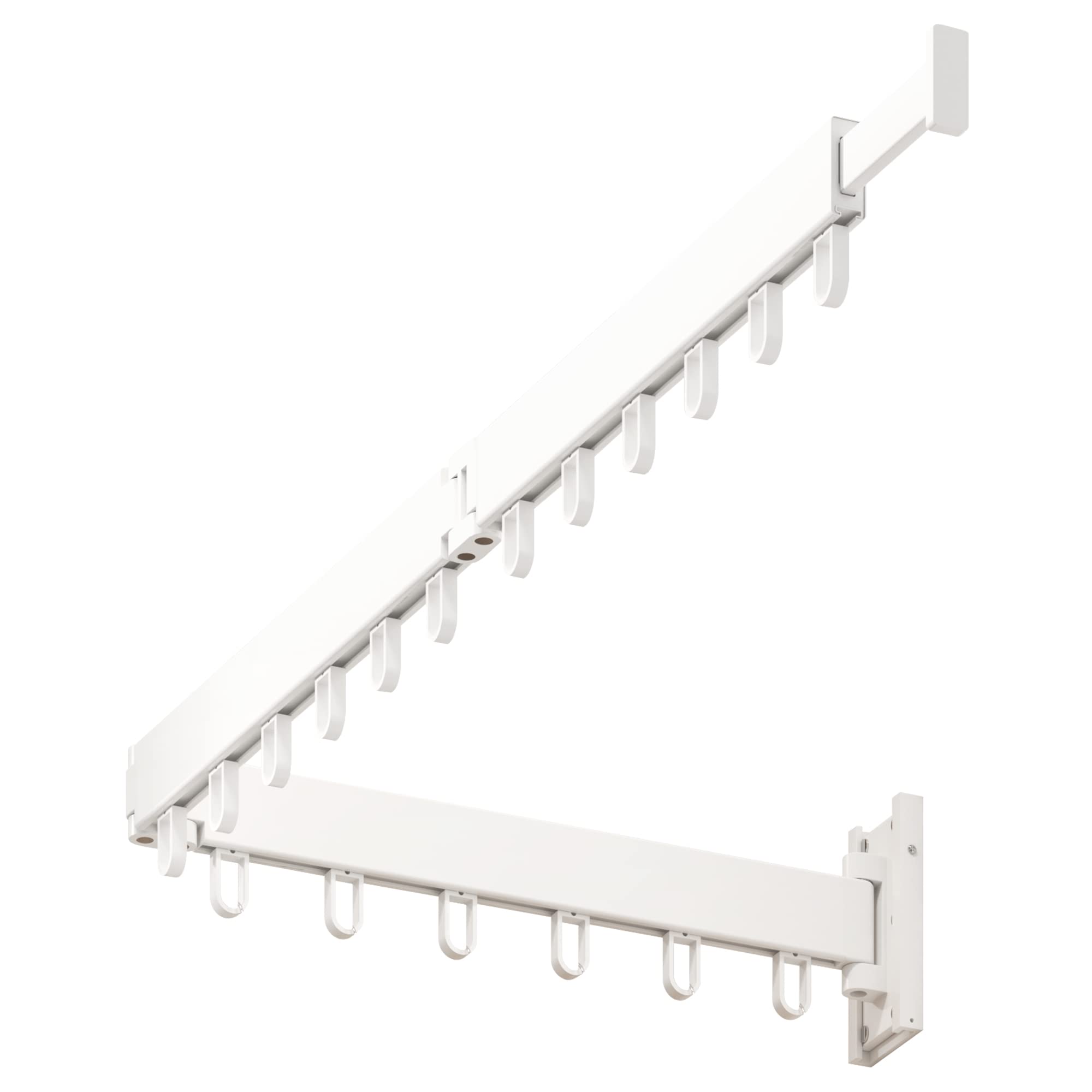 HEILAIYI Clothes Drying Rack for Laundry,Wall Mounted Clothes Hanger Rack,Folding,Retractable,Collapsible(J Shape Hooks)