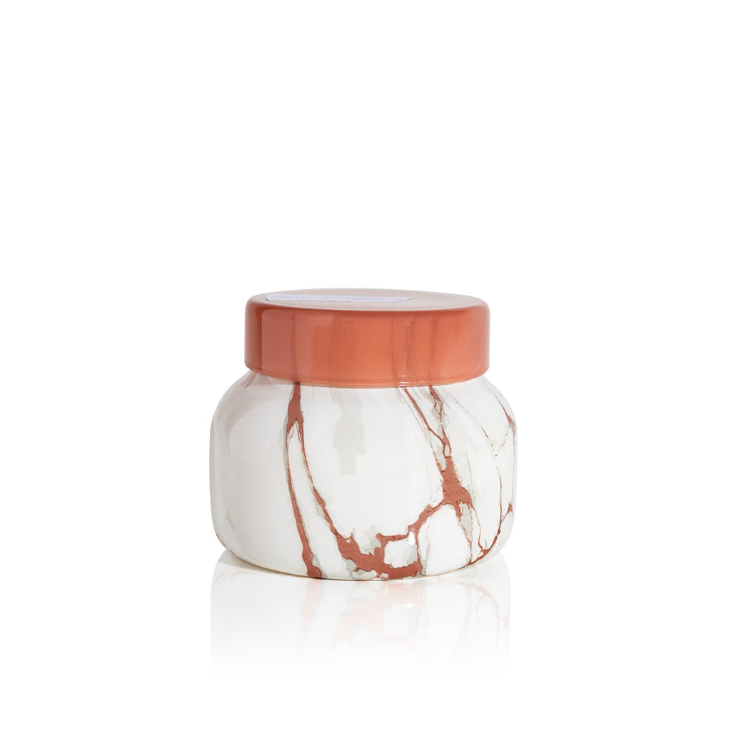 Capri Blue Modern Marble Jar Candles - Luxury Candles for Home Scented - Long Lasting Soy Wax Blend (Aloha Orchid, 8 oz)