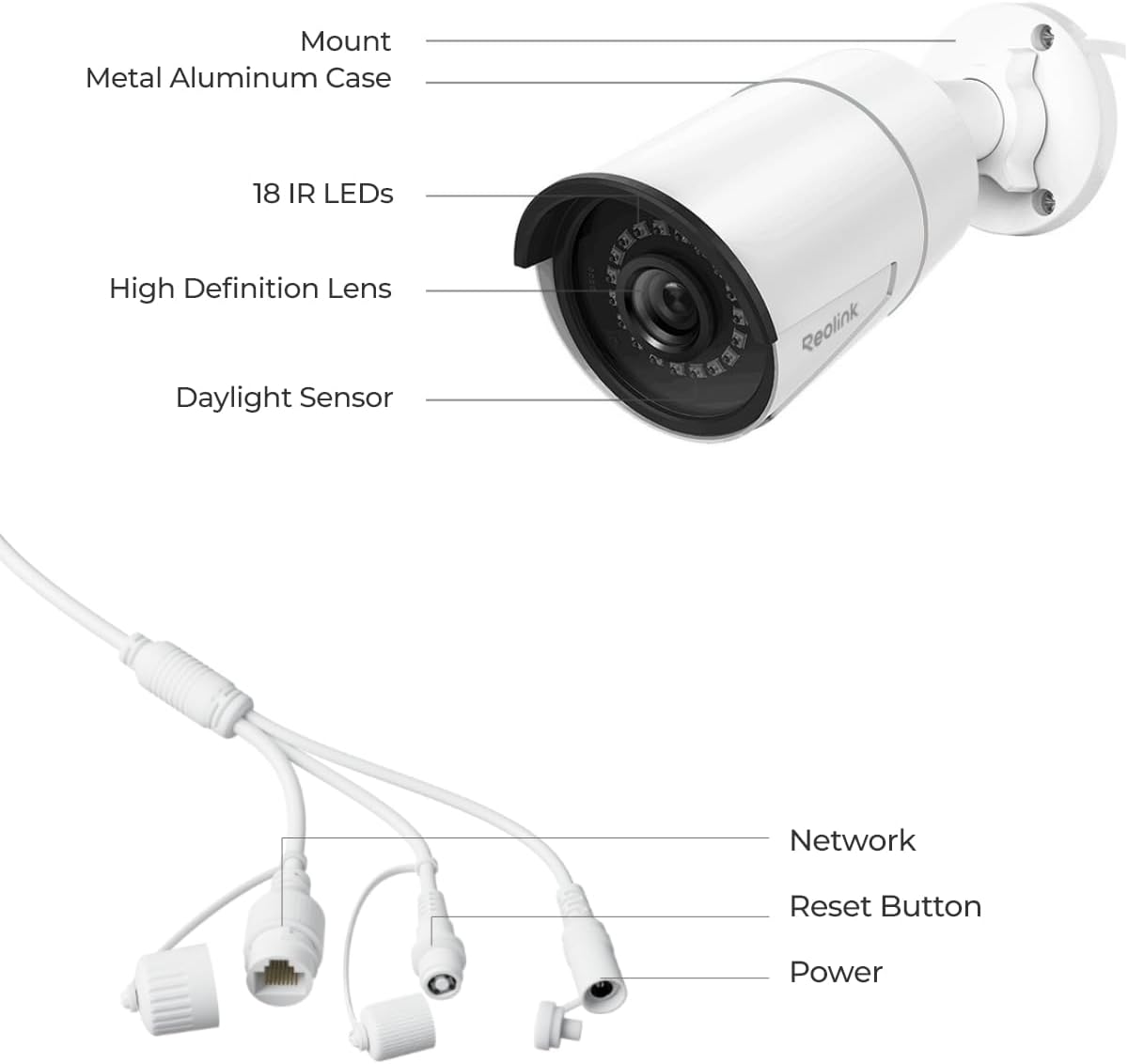 REOLINK 5MP PoE Security Camera, Outdoor Indoor Surveillance for home, Person/Vehicle/Pet Detection, Time-Lapse, 100ft IR Night Vision, Work with Smart Home, support 512GB SD Card, RLC-510A(Pack of 2)