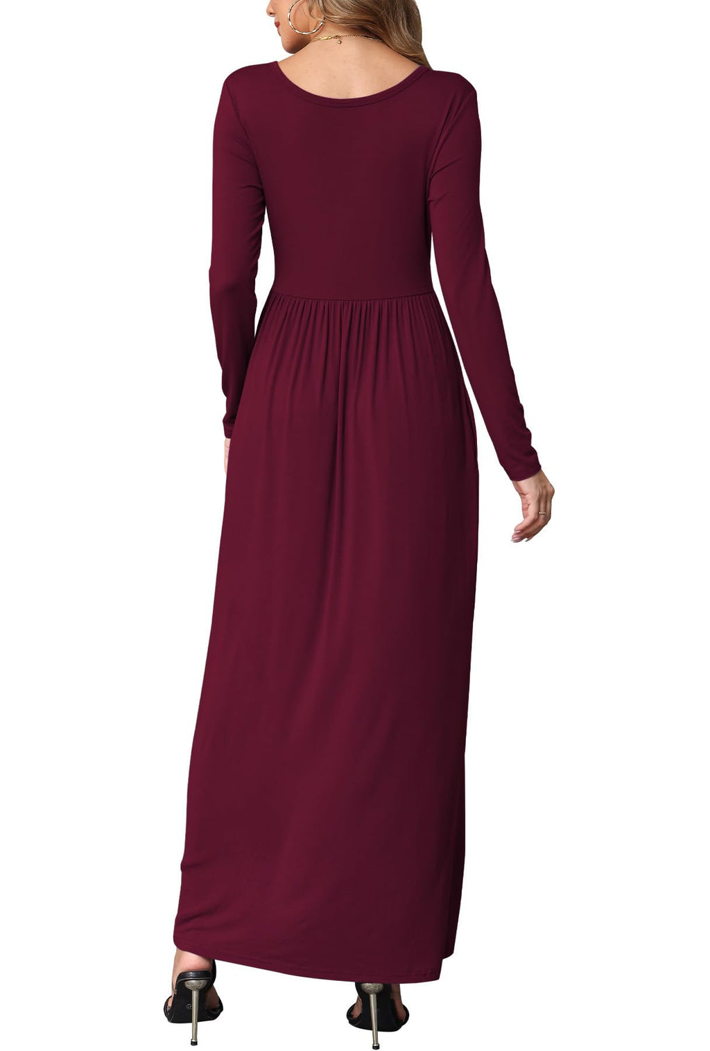 EUOVMY Women's Long Sleeve Loose Maxi Dresses Casual Long Dresses with Pockets
