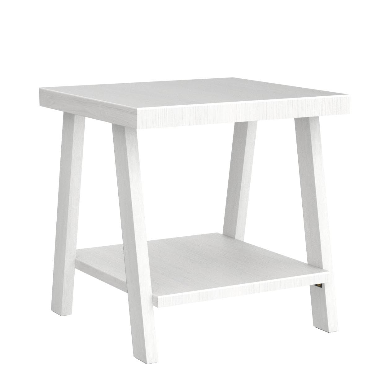 Roundhill Furniture Athens Contemporary Replicated Wood Shelf End Table in Black Finish