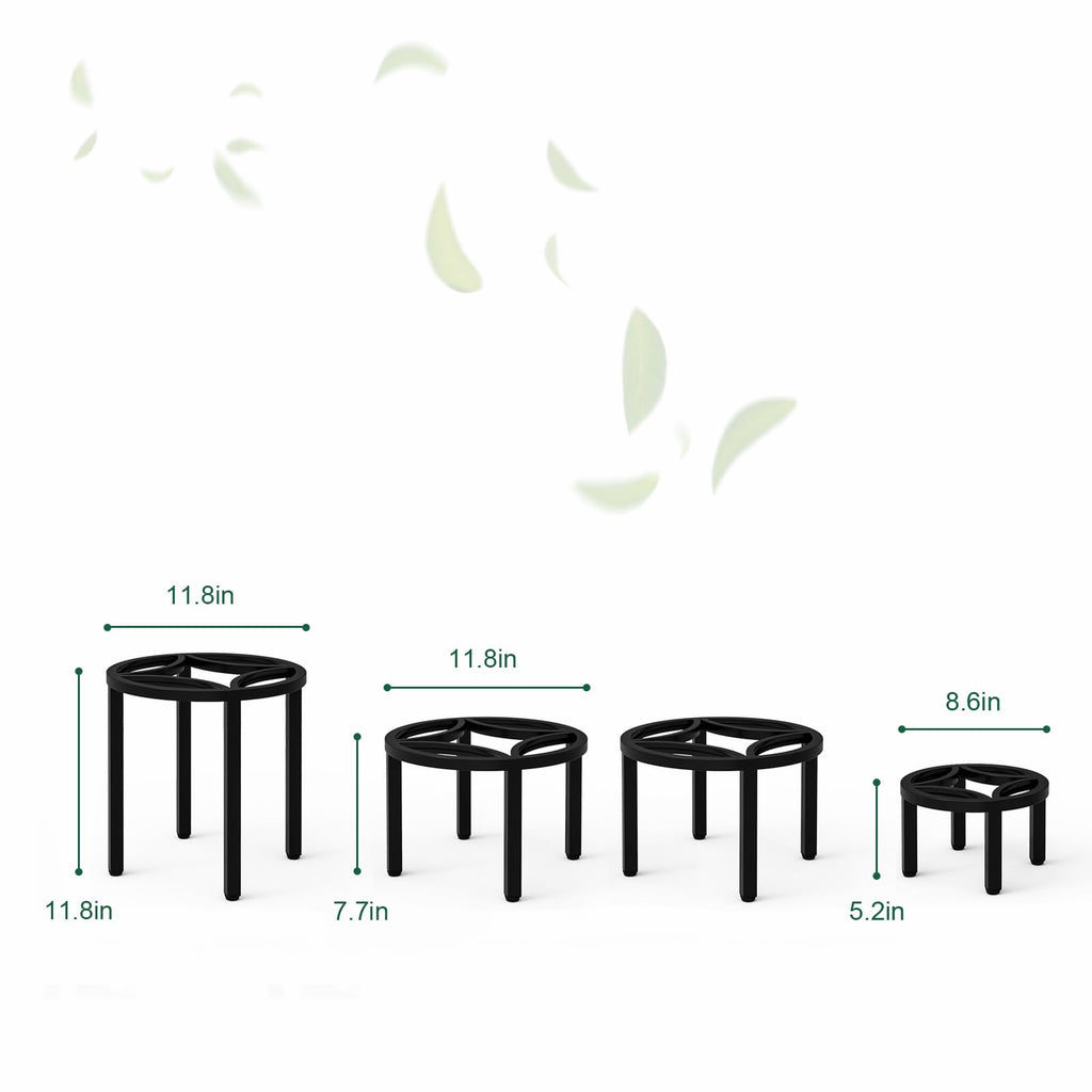 Zhongma 2 Pack 11.8" Fully Assembled Sturdy Potted Plant Stand Flower Pot Holder Heavy Duty Construction, Low Plant Stand for Home Indoor and Outdoor, Sturdy plant riser and saucer without Installation Required