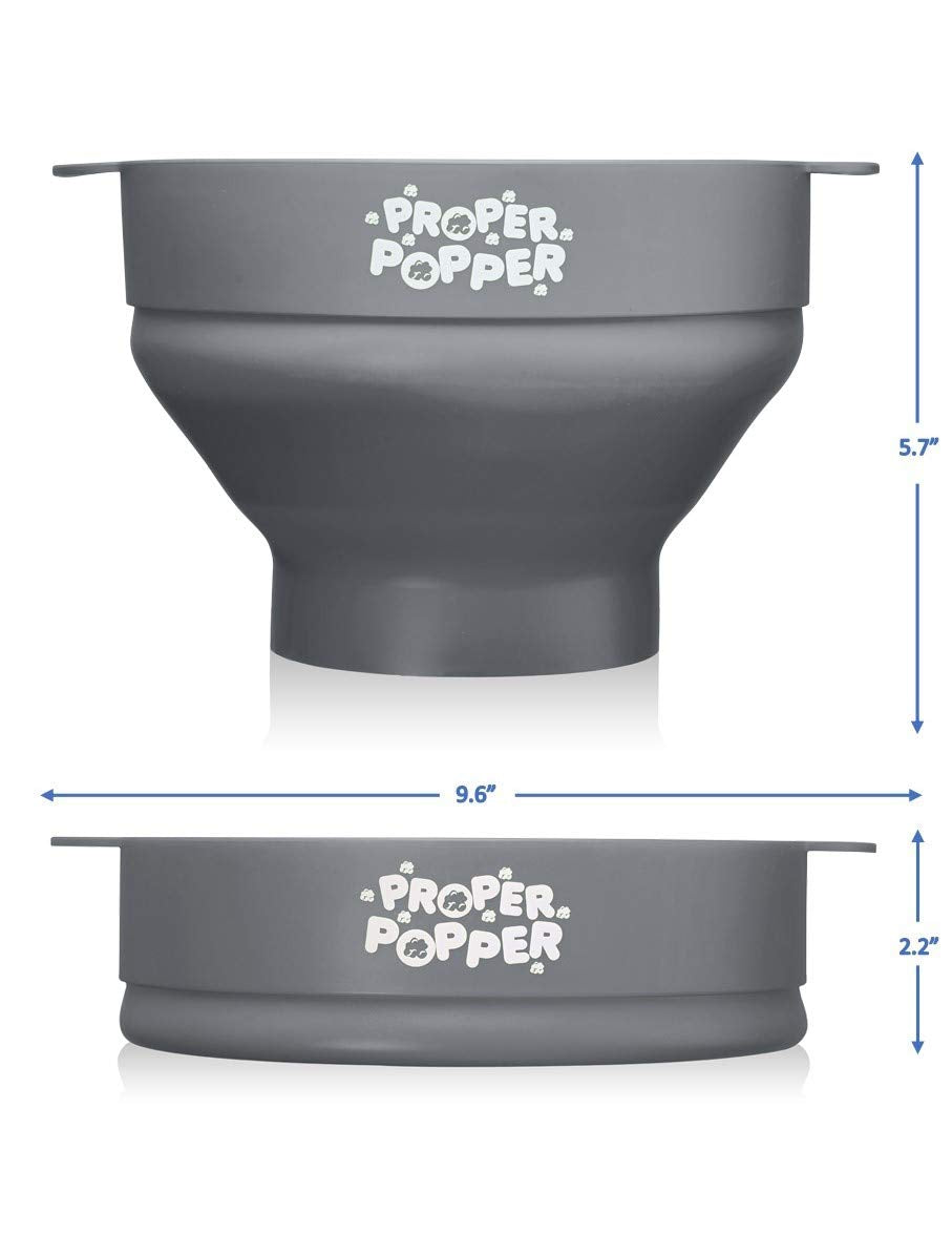 The Original Proper Popper Microwave Popcorn Popper, Silicone Popcorn Maker, Collapsible Bowl BPA Free & Dishwasher Safe - (Aqua)