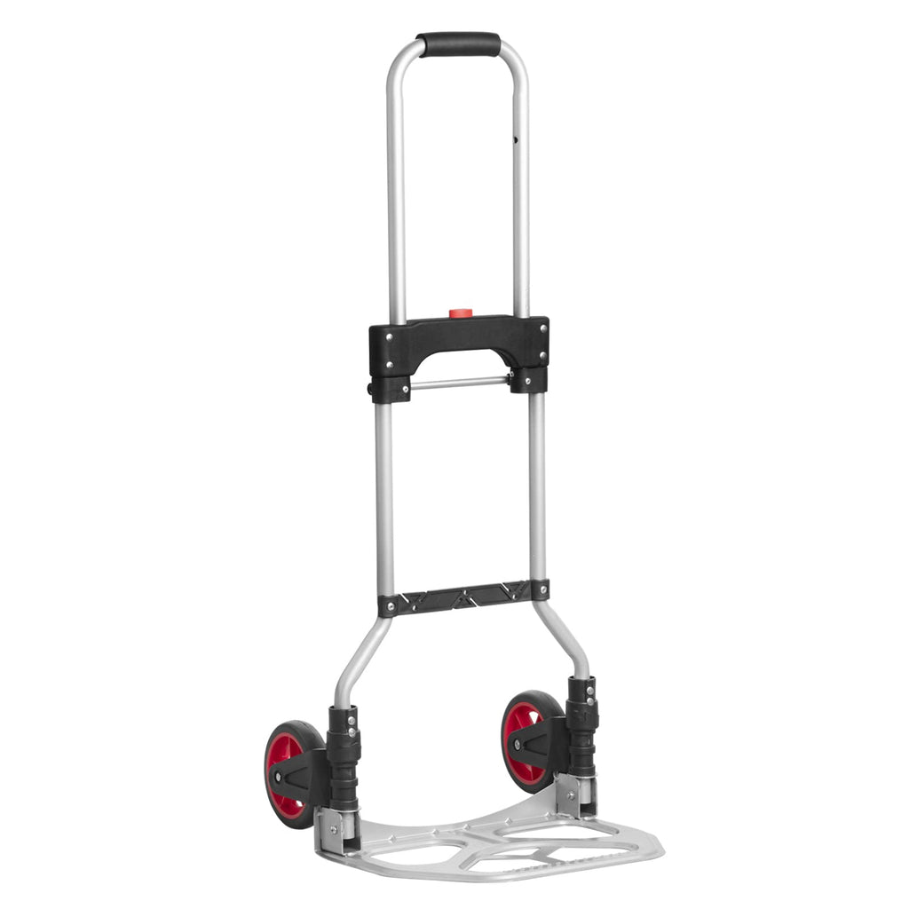 LEADALLWAY Hand Truck Aluminum Foldable Hand Cart with 6" Wheels 220 lbs Capacity