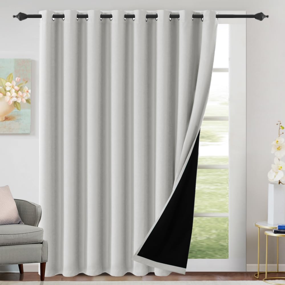 H.VERSAILTEX 100% Blackout Curtains Thermal Insulated Full Blackout Curtains for Living Room Energy Efficiency Window Drapes for Bedroom with Black Liners 1 Panel, 52x63 Inch, Burgundy