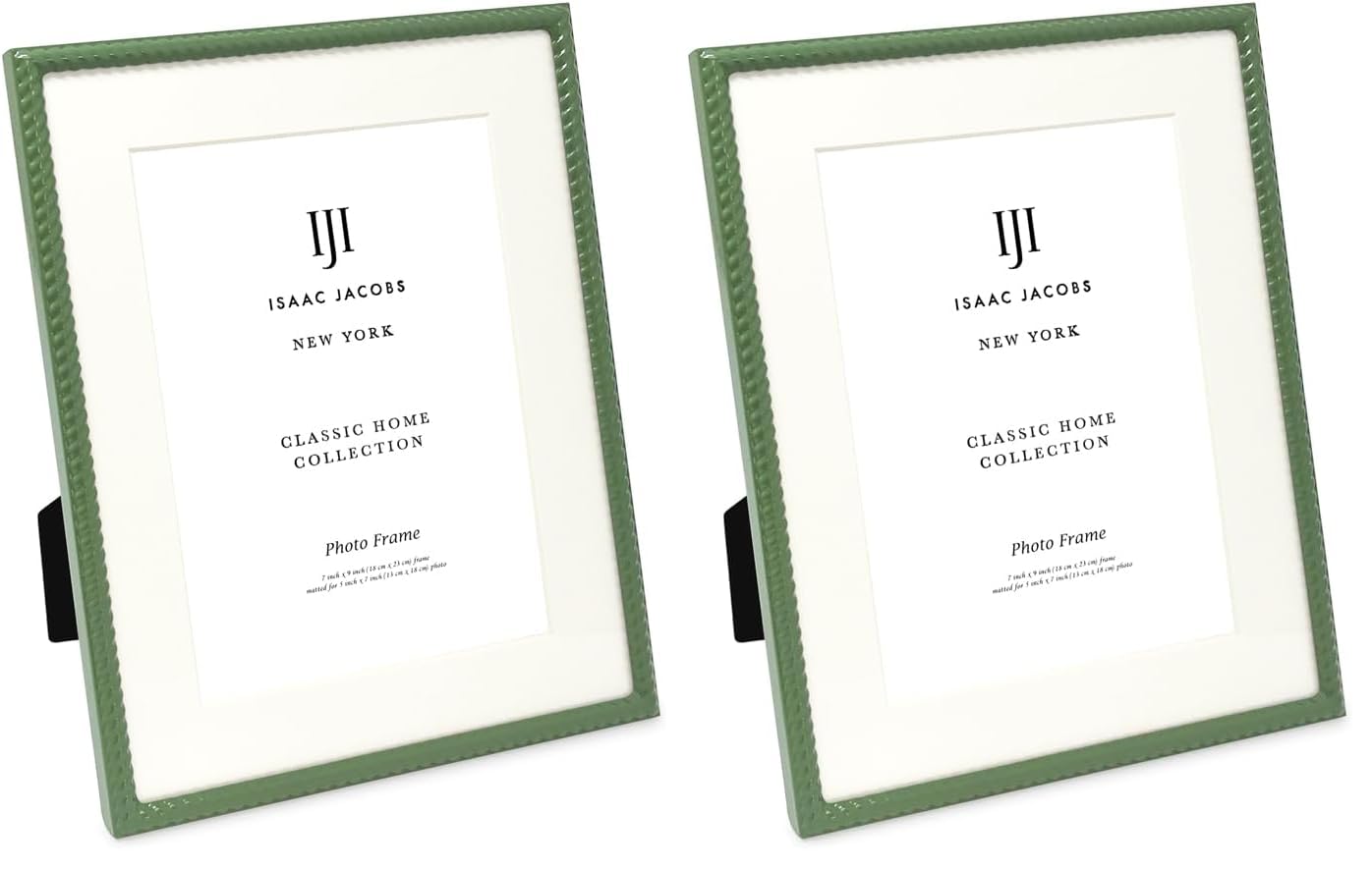 Isaac Jacobs 6x8 (Matted 4x6) Black Metal Rope Border Picture Frame, Horizontal & Vertical for Tabletop and Wall Display, Home Decor, Metal Frame (6x8 (Matted 4x6), Black)