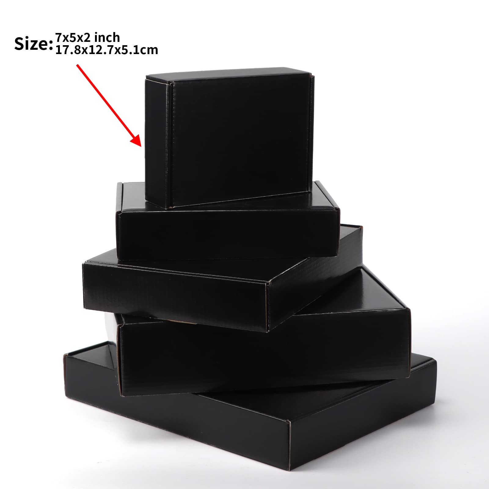 EXYGLO 40 Pack 6x4x3 Shipping Boxes, Black Corrugated Cardboard Boxes for Packaging Small Business, Moving, Shipping, Mailing, and Storing