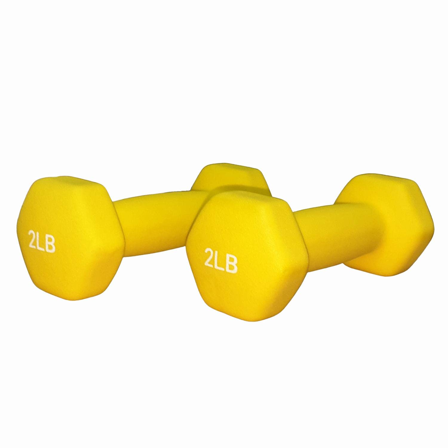 FUXION Neoprene Dumbbell Hand Weights, Sets of 2 Hexagon Non-Slip Weights for Home Gym Yoga Pilates Workout