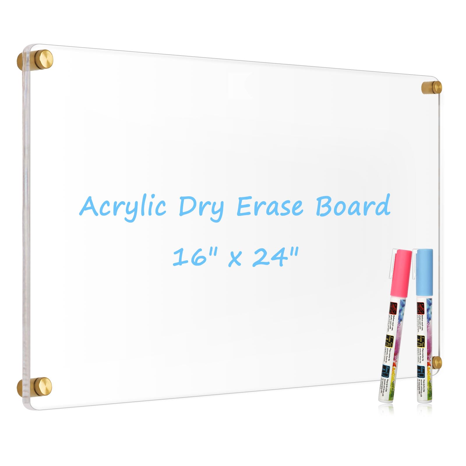 Acrylic Calendar for Wall Whiteboard, 12" x 12" Weekly Clear Dry Erase Board, Small Planning Board White Board for Wall, Home, Office, School