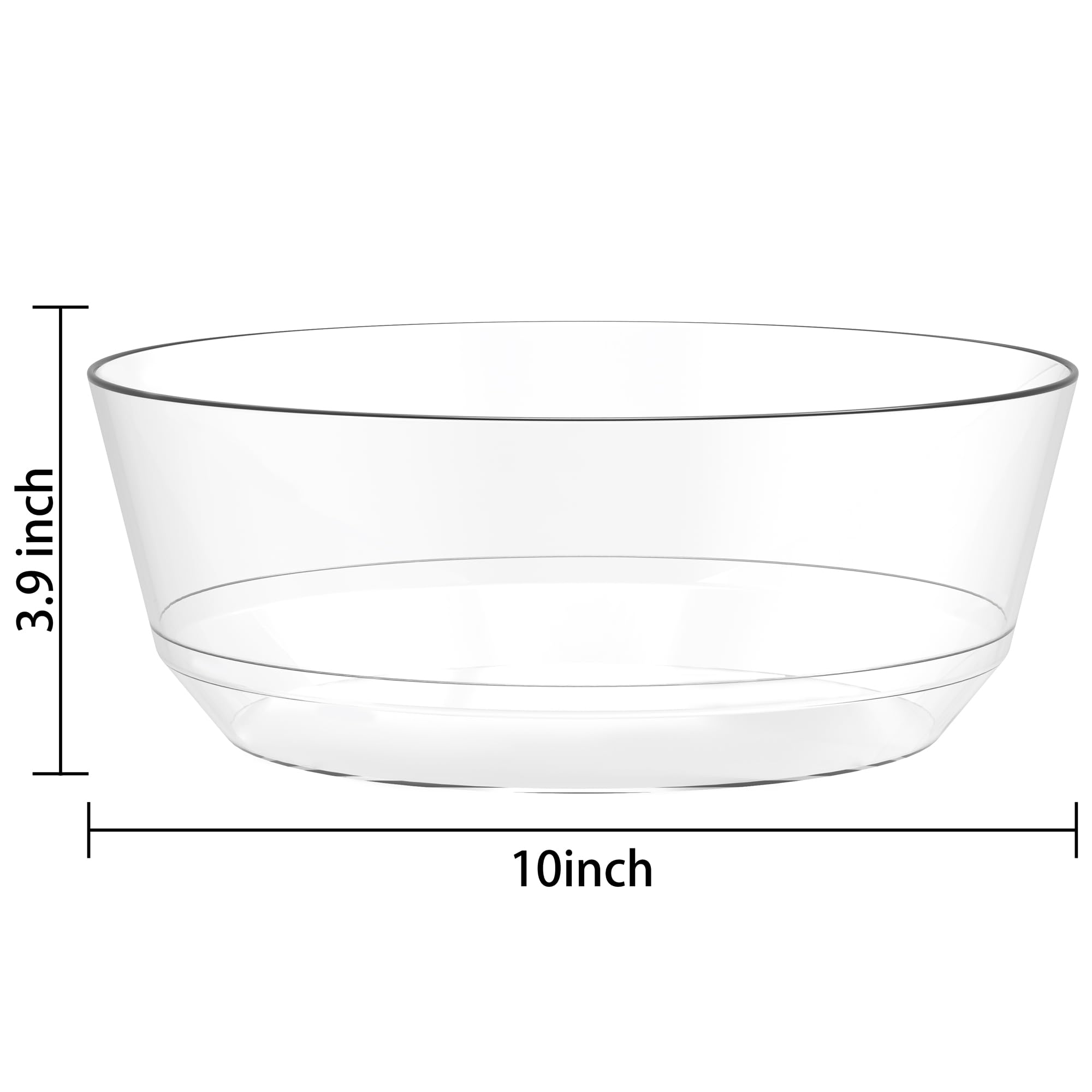 Hioasis 8 Pack Plastic Serving Bowls 128oz Black Plastic Bowls Heavy Duty Disposable Serving Bowls for Party Snack & Salad & Candy & Bar Buffet & Wedding