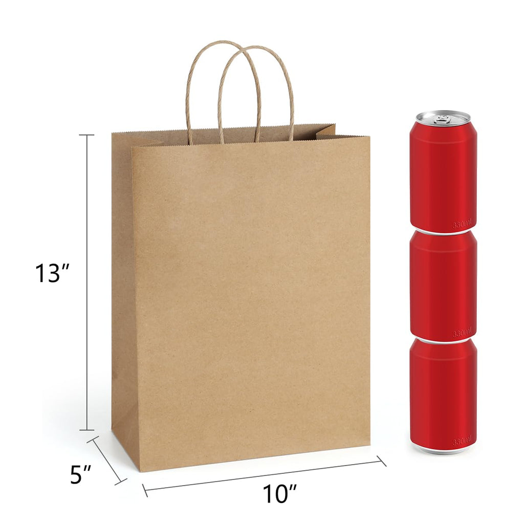 BagDream Gift Bags 10x5x13 25Pcs Kraft Paper Shopping Bags with Handles, for Gifts, Business, Merchandise, Retail, Party Favor, Black Recycled Paper Sacks