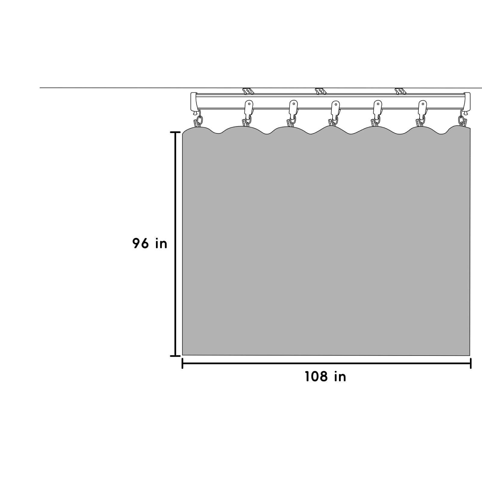 Room Divider Blackout Curtains Flexible Sliding Tracks Sets Ceiling Mounted Rod Window Curtain Privacy Separation for Bedroom Living Rooms,1 Panel Beige Drape and Black Track Set-W108xH72 in