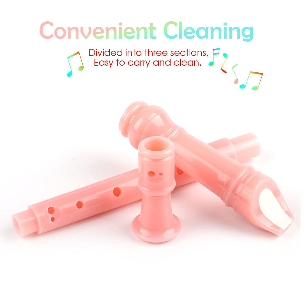 Mr.Power Maple Wooden Soprano Recorder, C Key German Style Fingering 8 Holes 2 Piece School-Approved Musical Instrument Pupil Student Educational (Wood Color)