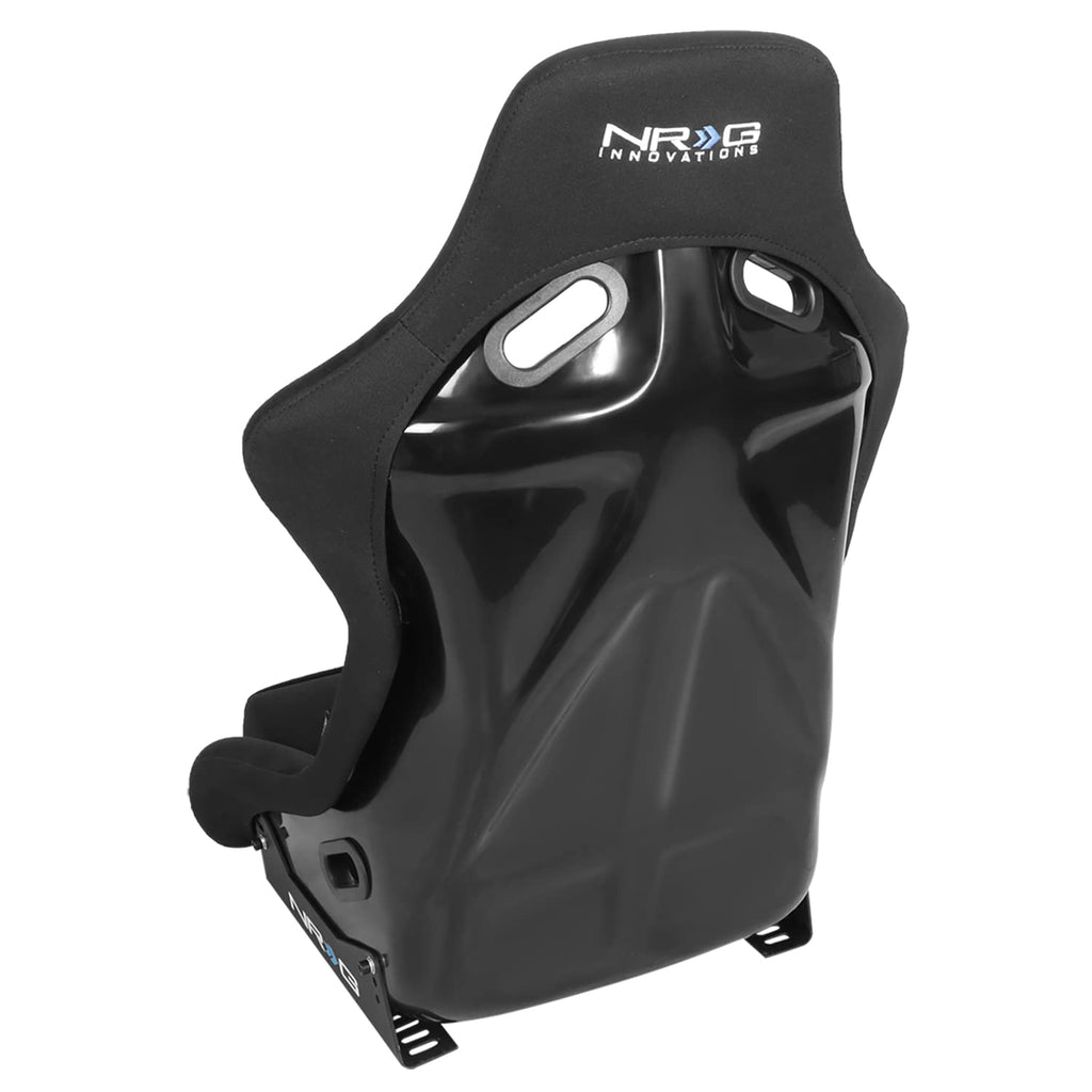 NRG Innovations NRG-FRP-330 Fiber Glass Fixed Back Bucket Racing Seat (Small), 4 pt Harness Compatibility, Black Seat Cover, 19"W X 18" D X 34" H