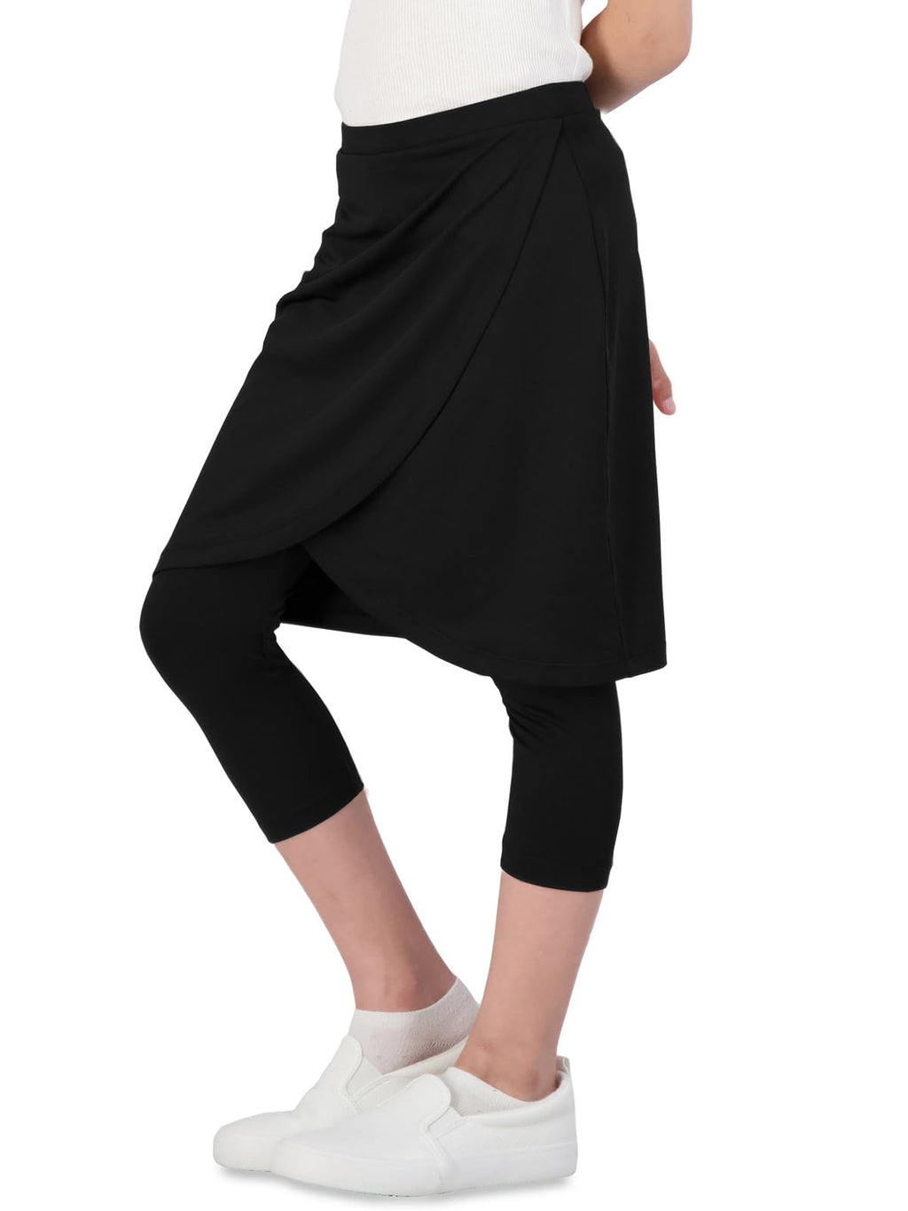 CharmWM Girls High Elastic Waist Capri Pants Kids Cute Active Golf Tennis Skorts Leggings Skirts Trousers