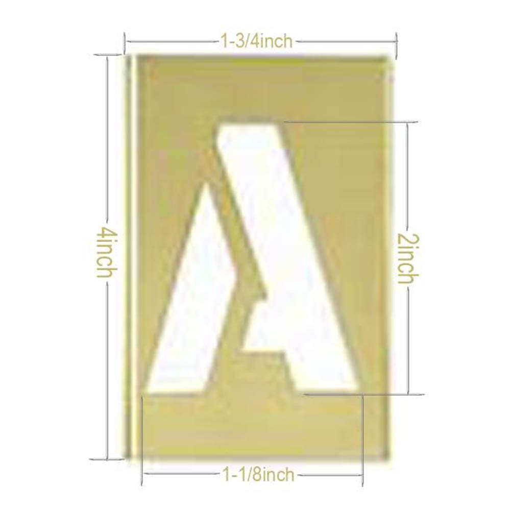 Deezio 1 Inch Brass Stencil Kit, Numbers and Punctuations Number Stencil - 15 Piece Set