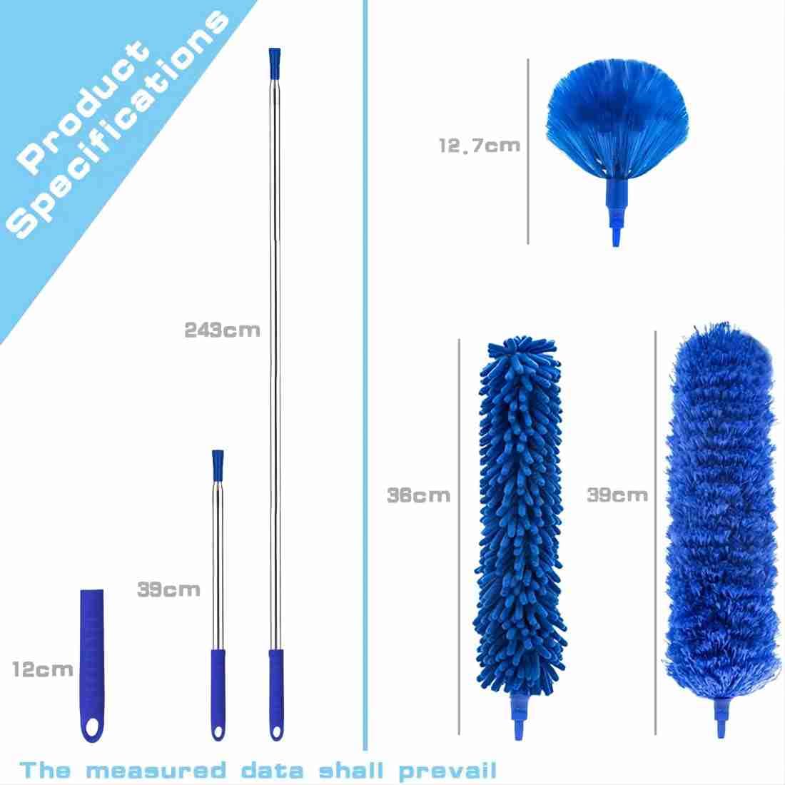 Buysenton Microfiber Duster, 8PCS Feather Duster with 100 Inch Telescoping Extension Pole, Reusable Bendable Dusters, Washable Lightweight Dusters for Ceilings Fans(2023 UAGRED)