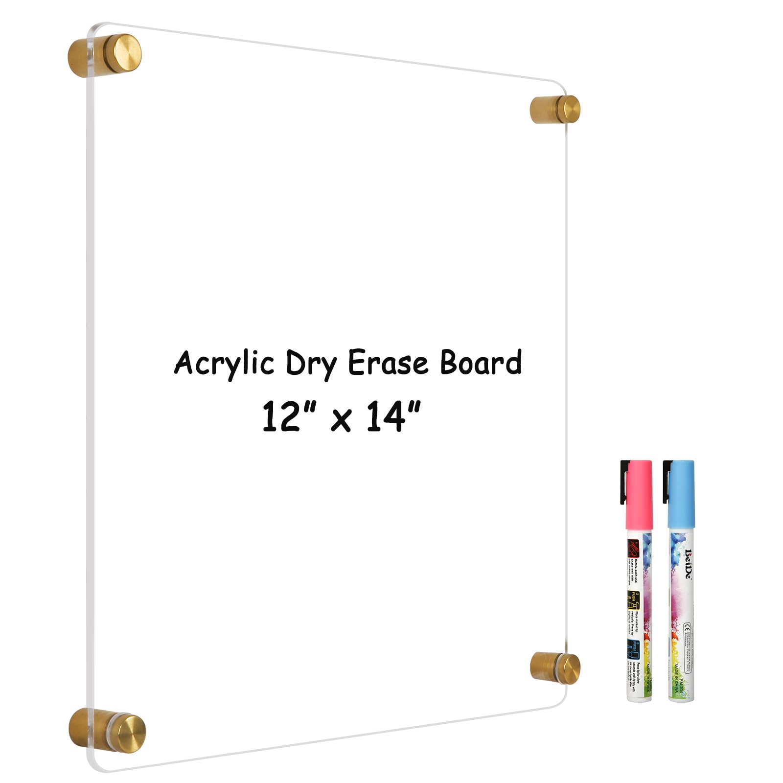 Acrylic Calendar for Wall Whiteboard, 12" x 12" Weekly Clear Dry Erase Board, Small Planning Board White Board for Wall, Home, Office, School