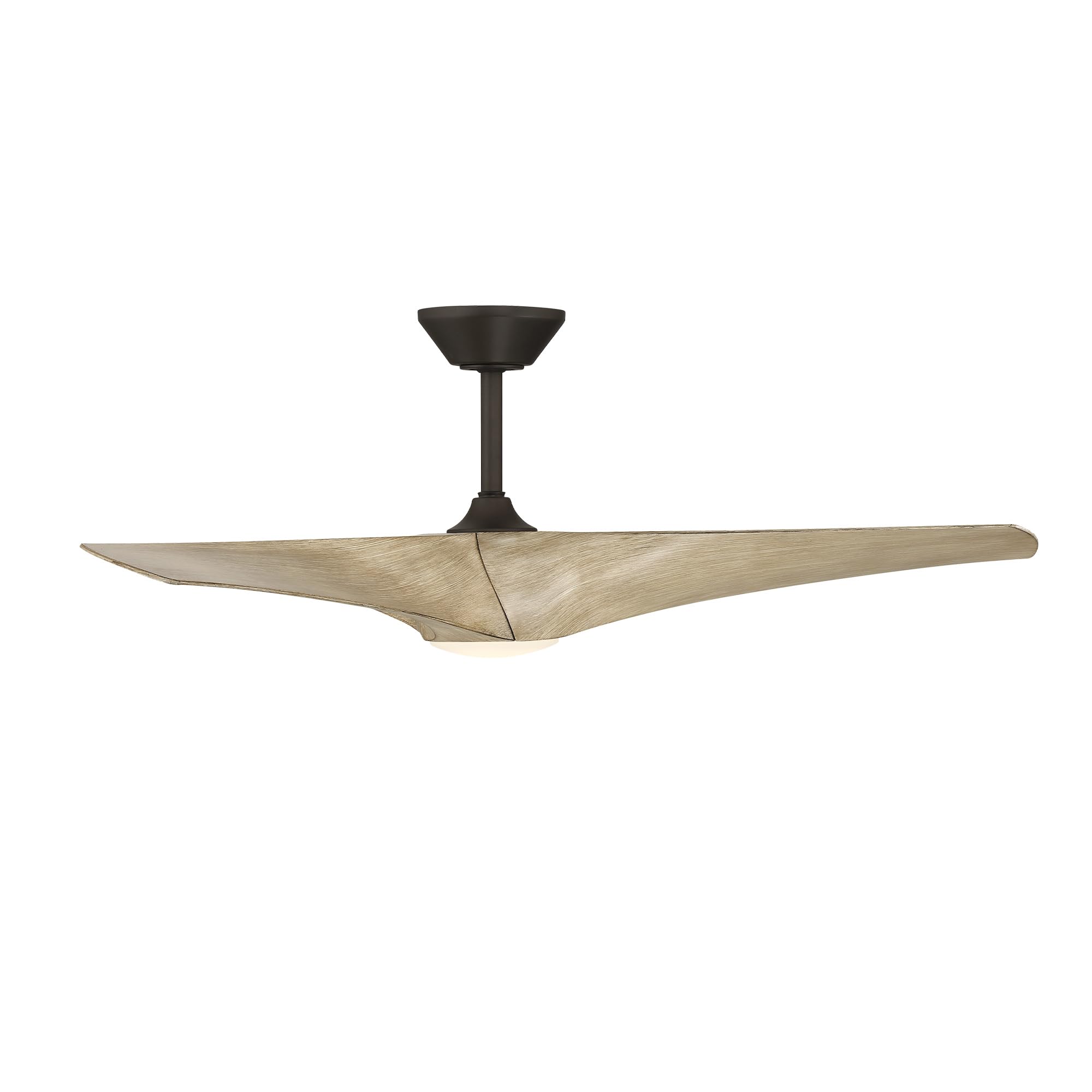 Modern Forms Zephyr Smart Indoor and Outdoor 3-Blade Ceiling Fan 52in Bronze/White Oak with Adjustable CCT 2700K-3000K-4000K-5000K LED Light Kit and Remote Control