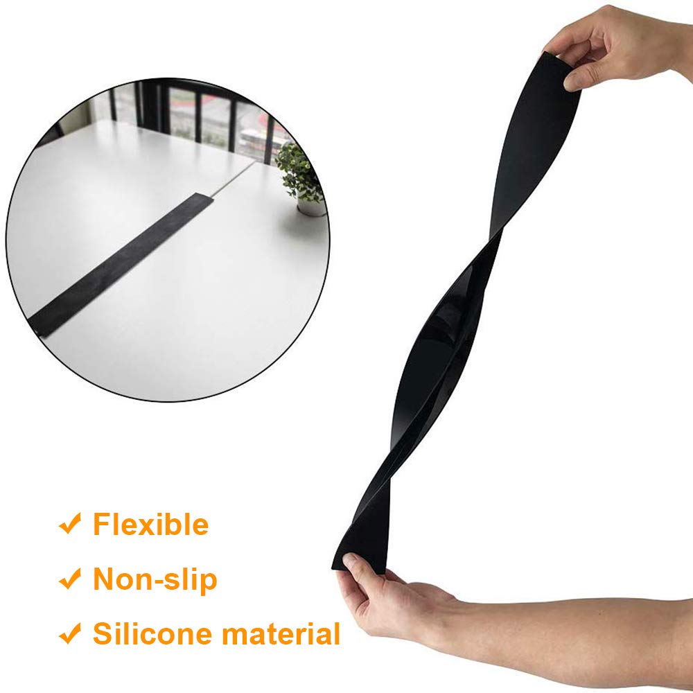 FLSEPAMB Silicone Stove Gap Covers, 2 Pack Heat Resistant Oven Gap Filler Seals Gaps with Anti-Slip Mirror Base, Stain Resistant Stove Counter Gap Cover Silicone Strips Between Stovetop and Counter