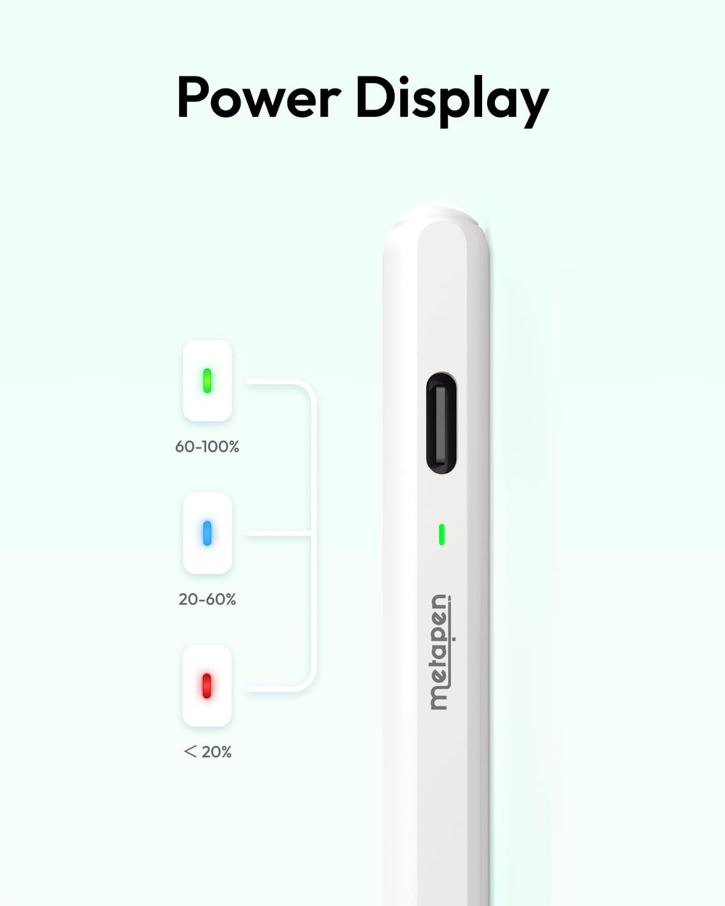 Metapen Pencil Air8 Pro for iPad 2018-2026, Ultra-Quiet, 2X Fast Charging, Palm Rejection Stylus Pen for iPad a16/11/10/9/8/7/6th Gen, Pro 12.9/11/13-inch M4, Air 3/4/5/M2/M3/M4, Mini 5/6th