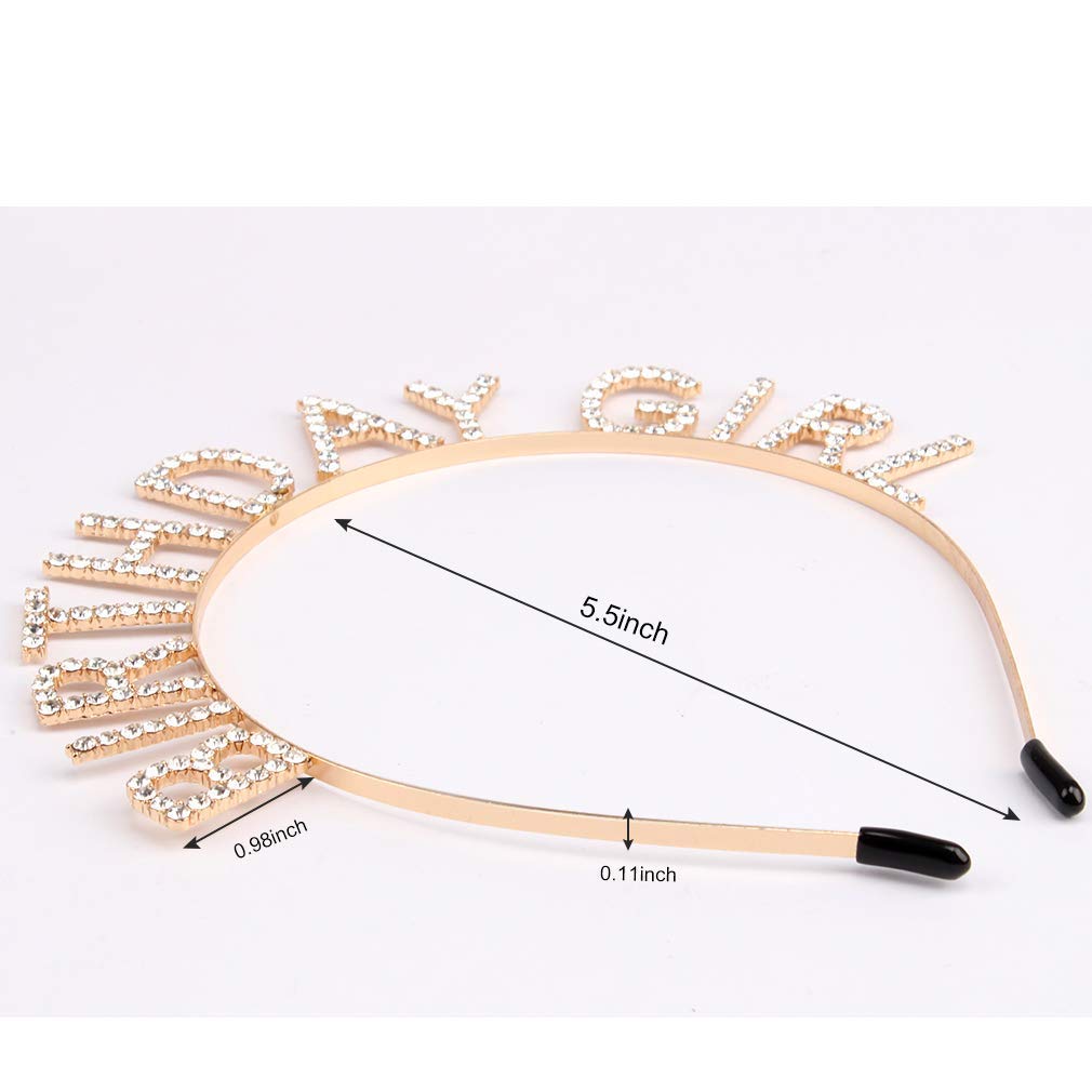 AOPRIE Birthday Girl Headband - Baroque Tiara for Women & Girls, Princess Crown Rhinestone Accessory