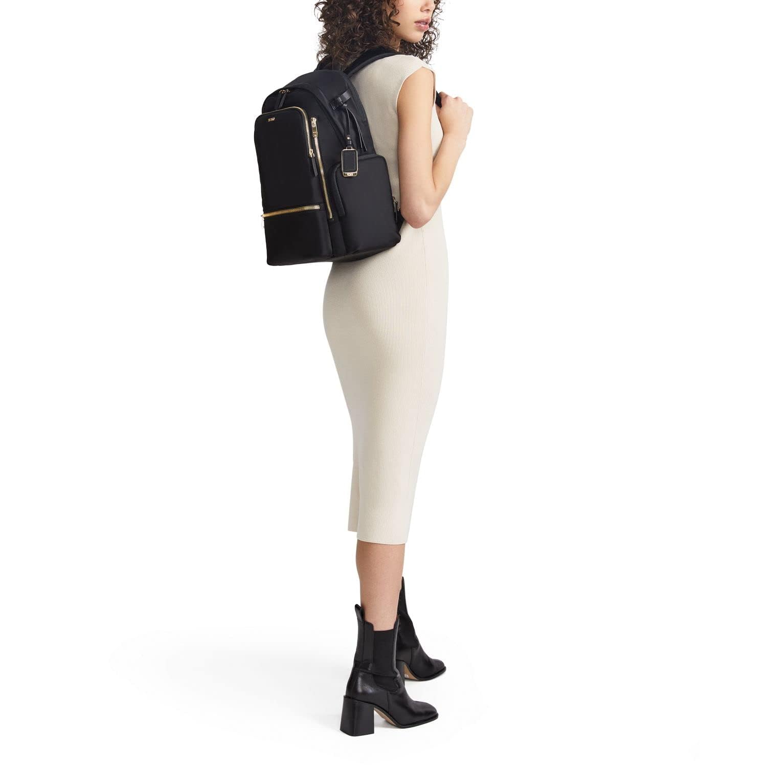TUMI - Voyageur Celina Backpack - Women's Work and Travel Bag - 16.0" X 10.6" X 6.5" - Holds Up to 16" Laptop - Black & Gold Hardware