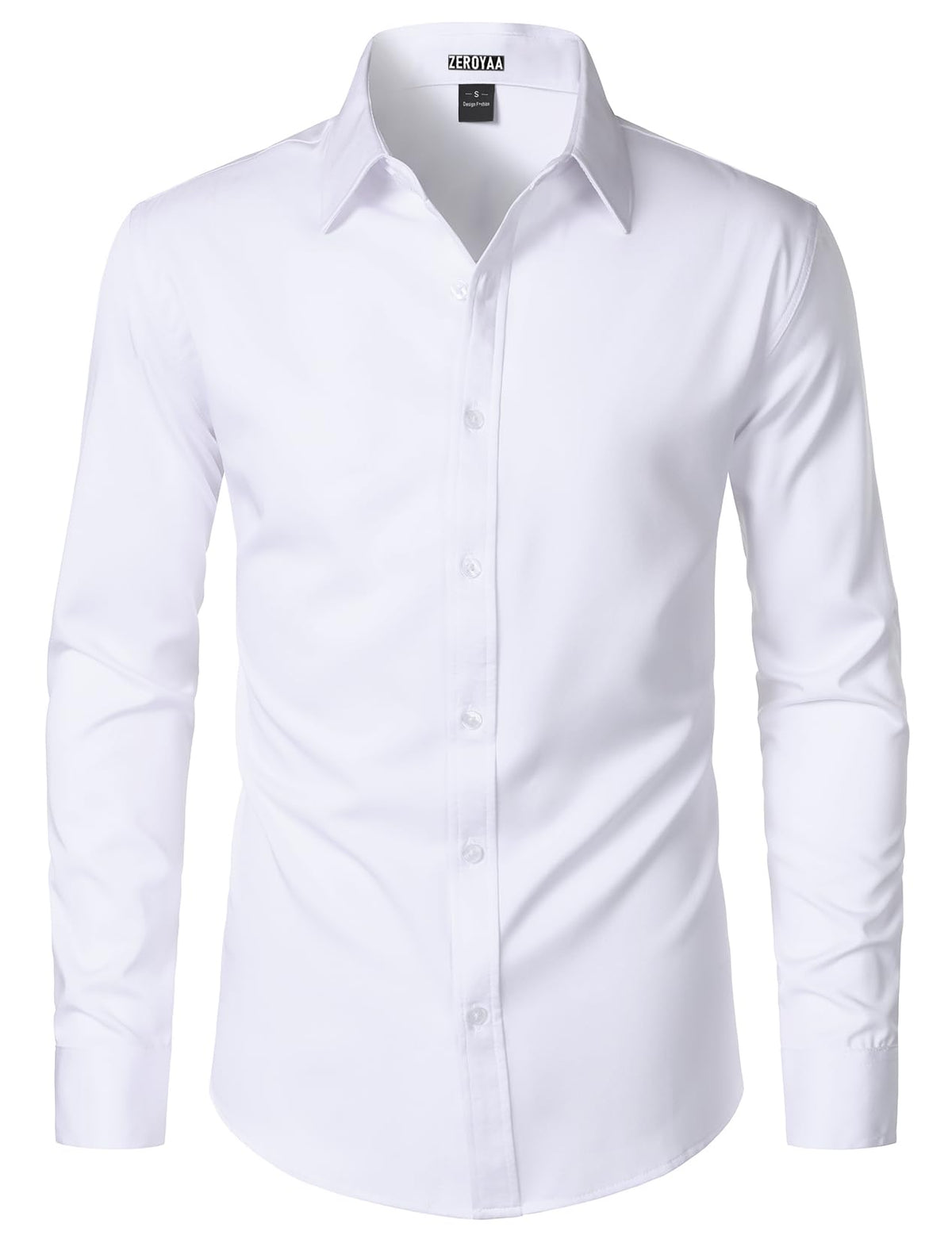 ZEROYAA Men's Wrinkle Free Long Sleeve Dress Shirt Business Casual Modern Slim Fit Button Down Shirts for Wedding and Office