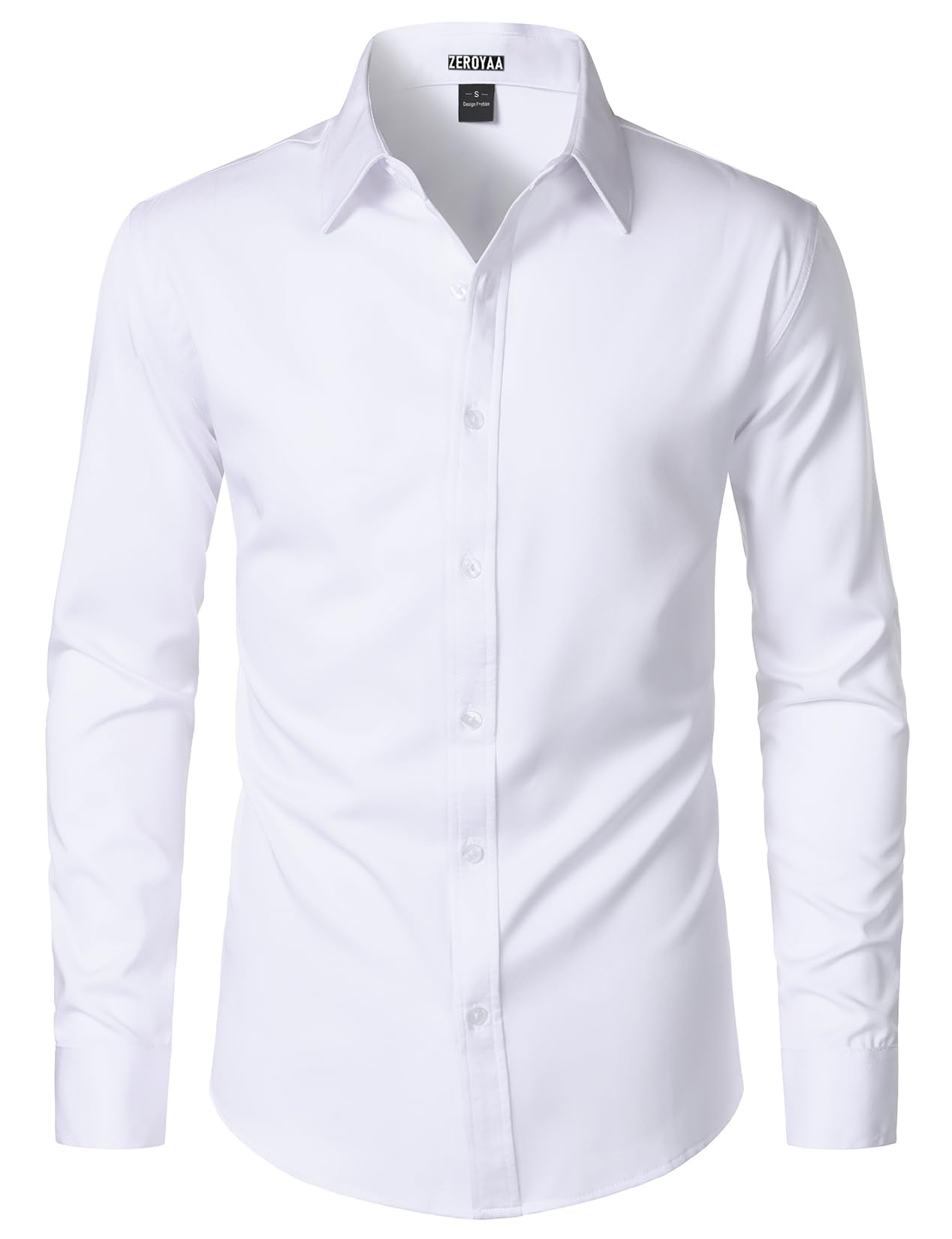 ZEROYAA Men's Wrinkle Free Long Sleeve Dress Shirt Business Casual Modern Slim Fit Button Down Shirts for Wedding and Office