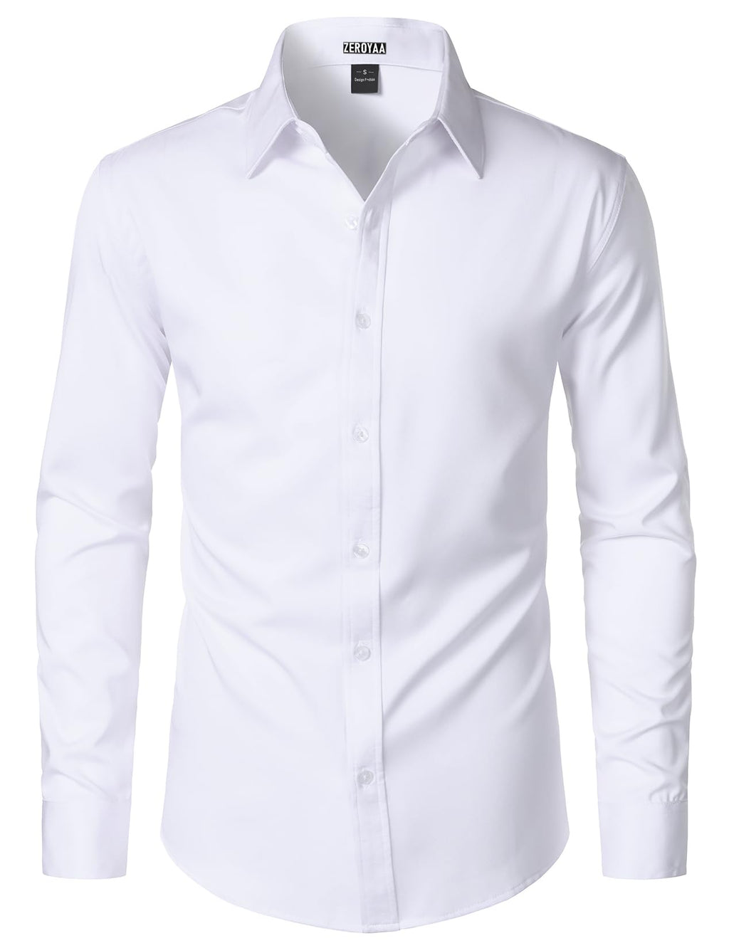 ZEROYAA Men's Wrinkle Free Long Sleeve Dress Shirt Business Casual Modern Slim Fit Button Down Shirts for Wedding and Office