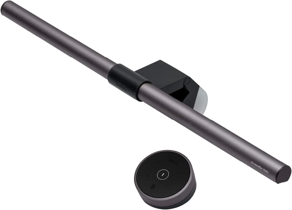 BenQ ScreenBar Halo LED Monitor Light Bar - Wireless Controller, Backlight, Adjustable Brightness/Color Temperature, Eye-Care Light Bar, No Screen Glare, Space-Saving, USB Powered Lamp