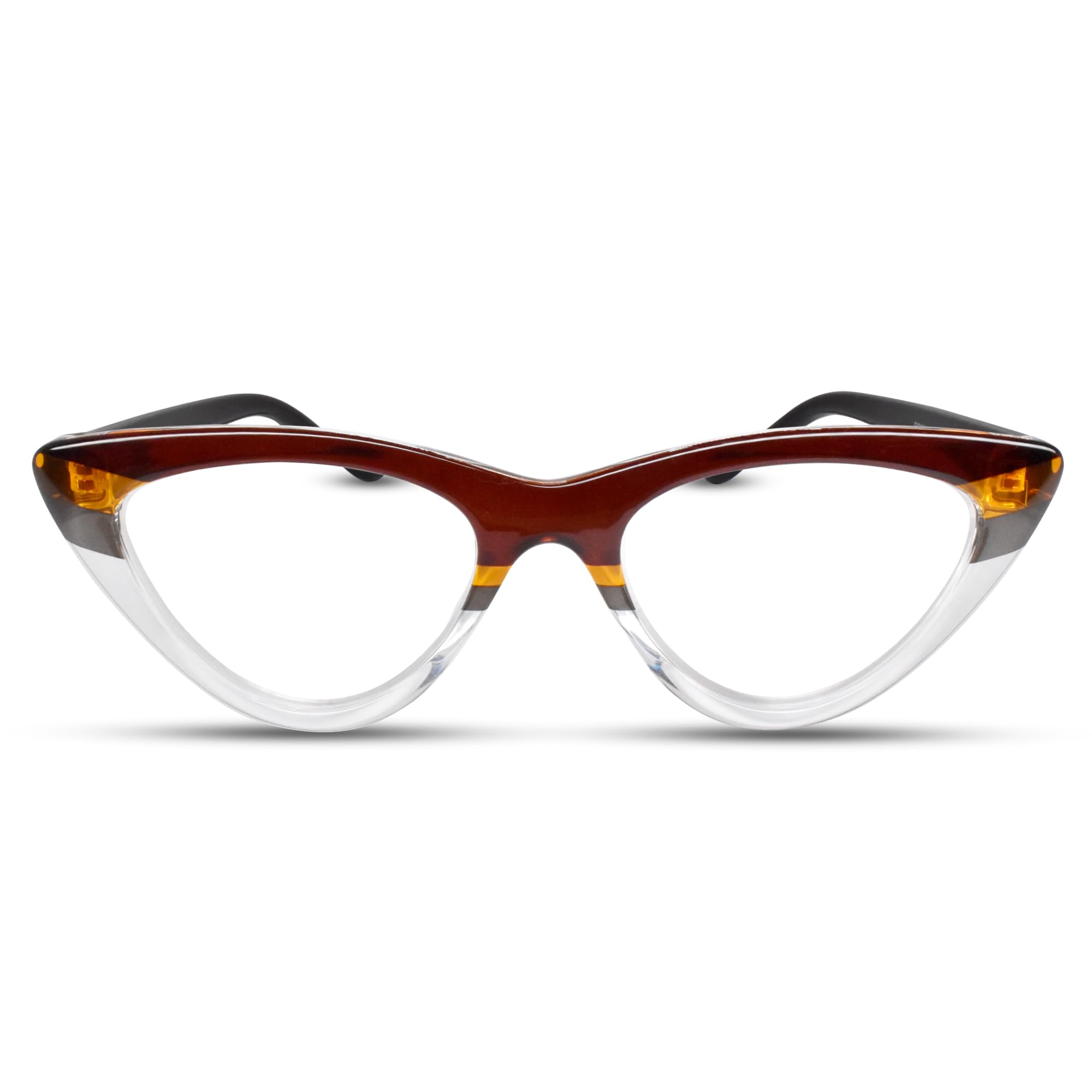 2SeeLife Premium Cat Eye TR-90 Reading Glasses for Women – Narrow–Medium Fit, Sturdy Frame, Spring Hinges, Stylish Readers, Black, +0.50