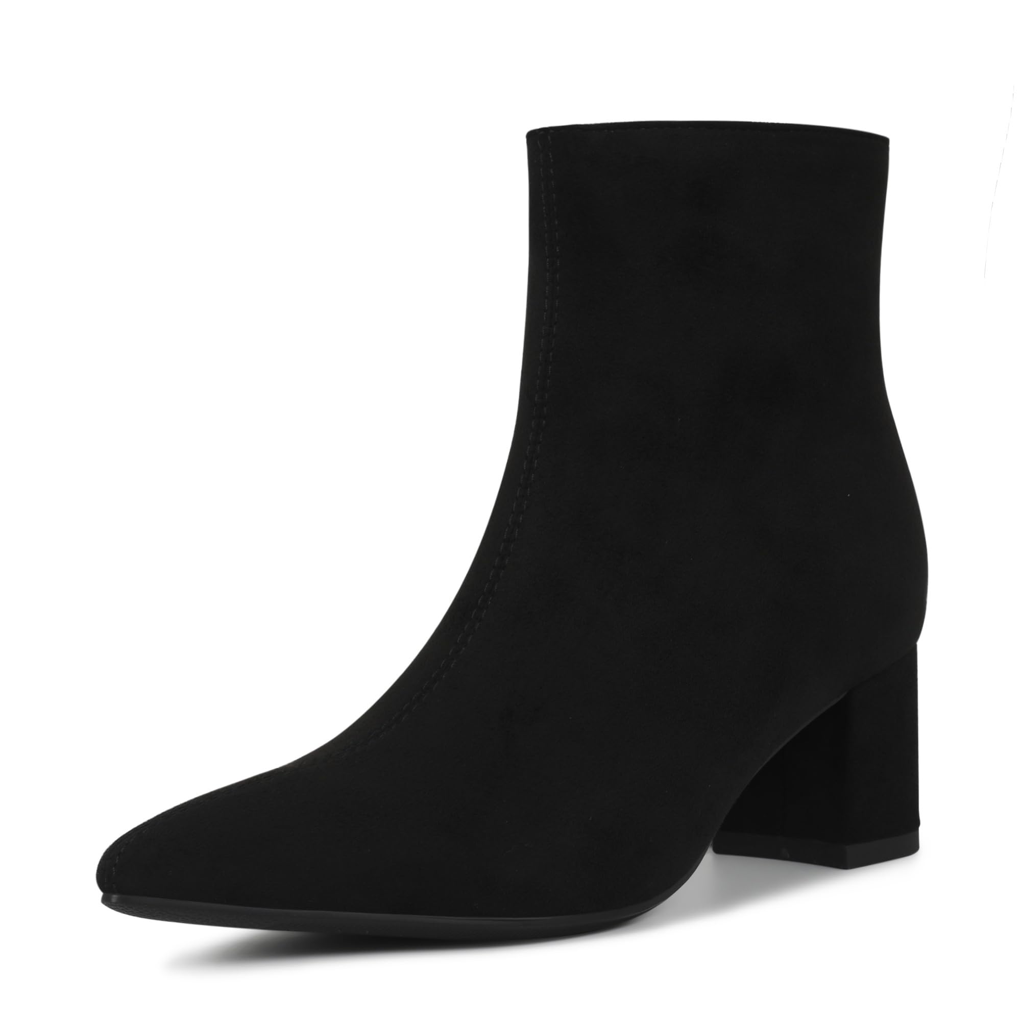 Women's Ankle Boots Pointed Toe Chunky Block Heel Short Boots for Women Low Heeled Booties
