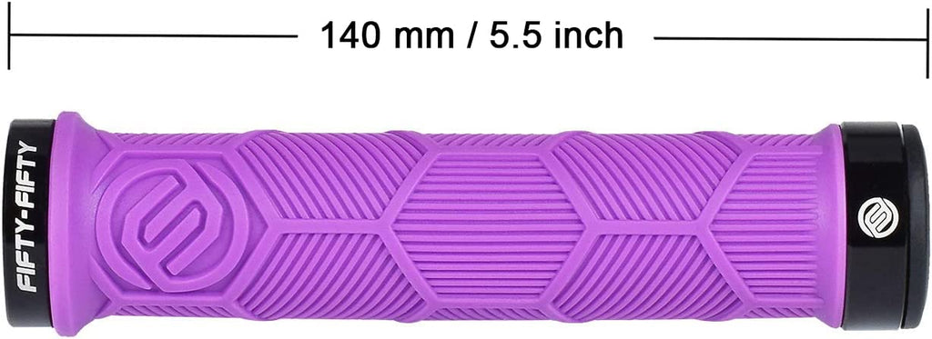 FIFTY-FIFTY Double Lock-On Mountain Bike Grips, Bicycle Handlebar Locking Grips, Non-Slip MTB Handle