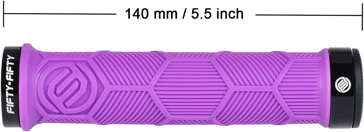 FIFTY-FIFTY Double Lock-On Mountain Bike Grips, Bicycle Handlebar Locking Grips, Non-Slip MTB Handle
