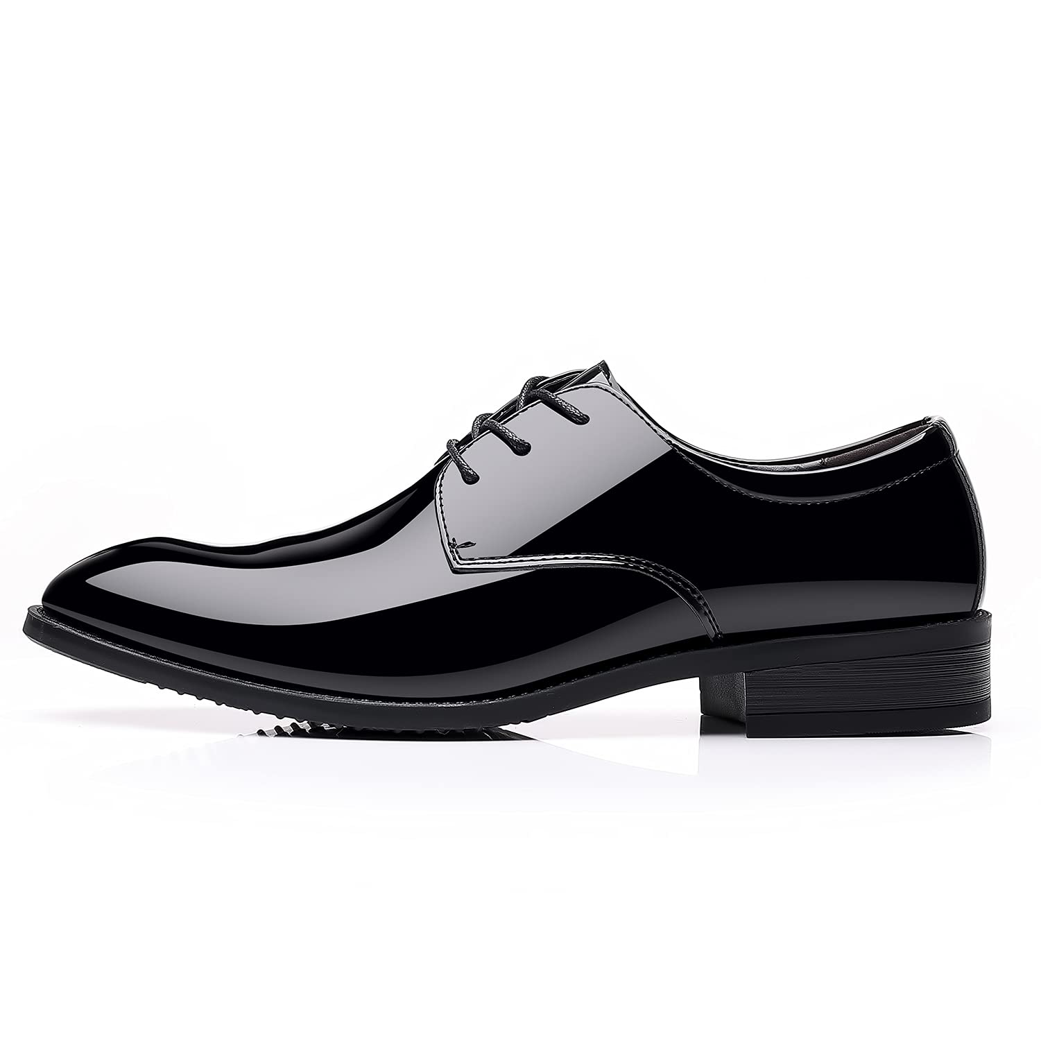 ZZHAP Men's Pointed-Toe Tuxedo Dress Shoes Casual Slip-on Loafer