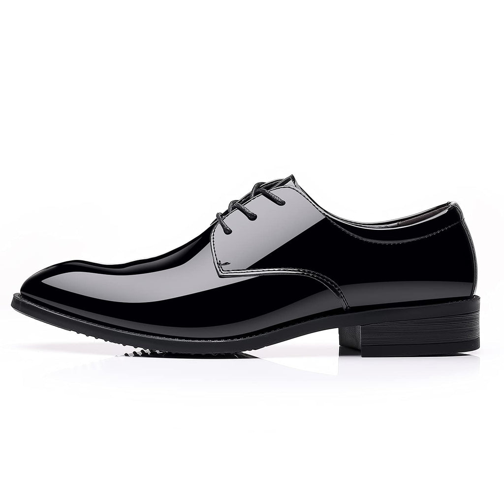 ZZHAP Men's Pointed-Toe Tuxedo Dress Shoes Casual Slip-on Loafer