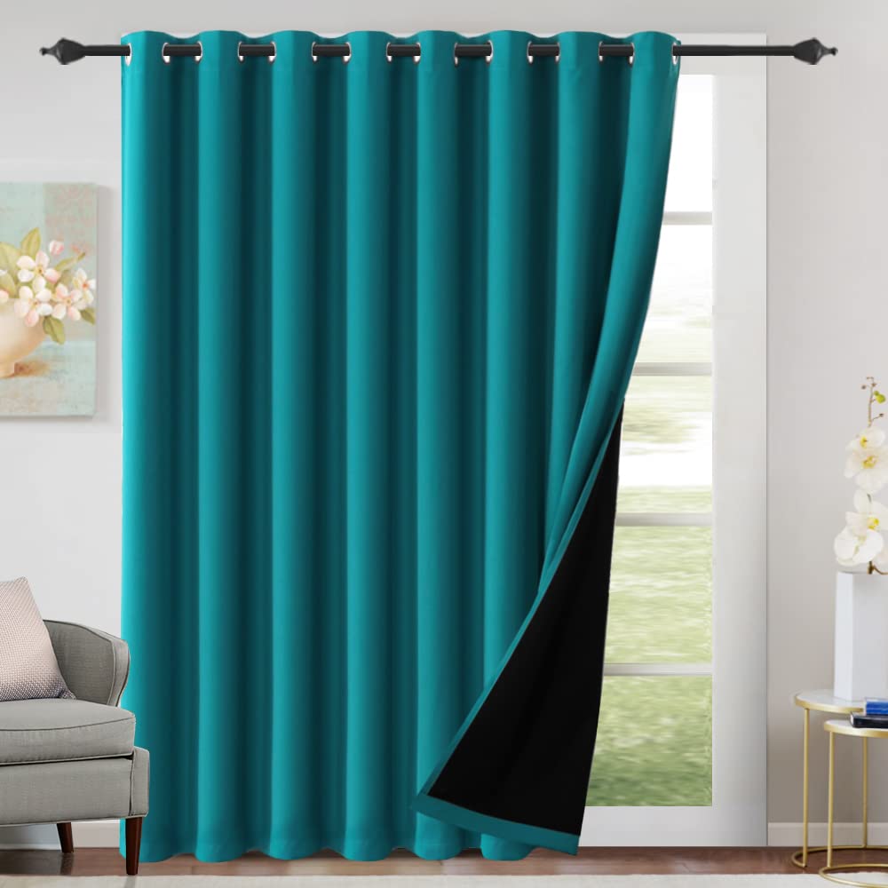 H.VERSAILTEX 100% Blackout Curtains Thermal Insulated Full Blackout Curtains for Living Room Energy Efficiency Window Drapes for Bedroom with Black Liners 1 Panel, 52x63 Inch, Burgundy