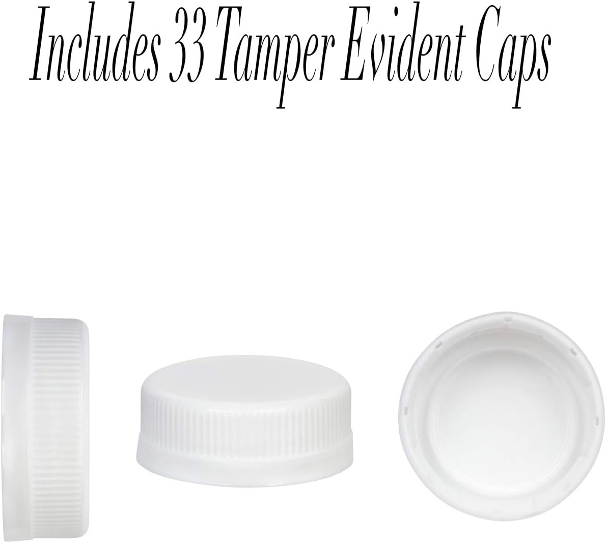 Soymerica 16 Oz Empty Plastic Juice Bottles with Tamper Evident Caps – 33 Pack Drink Containers - Great for Homemade Juices, Milk, Smoothies, Tea and Other Beverages - Food Grade BPA Free