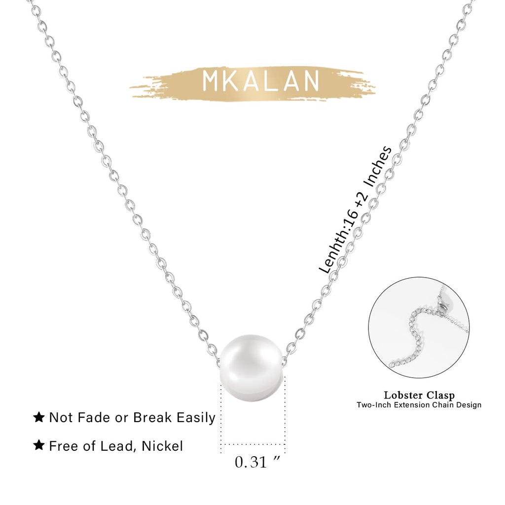 Pearl Necklaces for Women,14K Real Gold Plated Dainty Cute Pearl Necklace for Women Handmade Pearl Chain Necklace Everyday Jewelry Gift