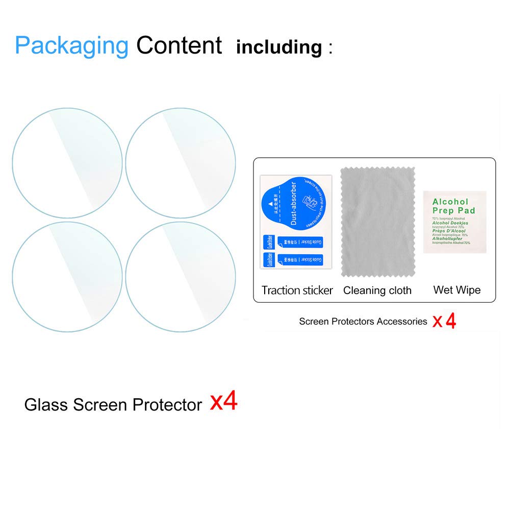 Suoman 4-Pack for Samsung Galaxy Watch 4 Classic 46mm Tempered Glass Screen Protector for Galaxy Watch 4 Classic 46mm Smartwatch [2.5D 9H Hardness] [Anti-Scratch]