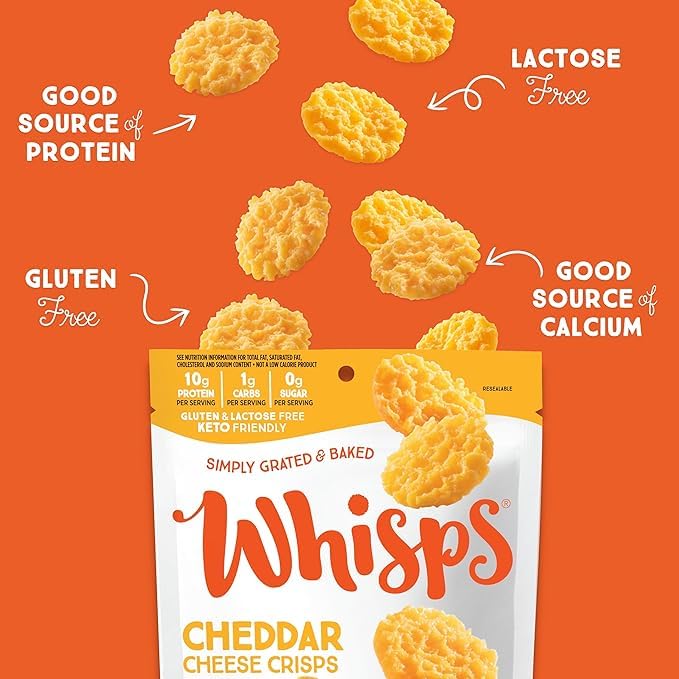 Whisps Cheese Crisps Variety Pack, Protein Chips, 2.12 Oz, 6 Pack