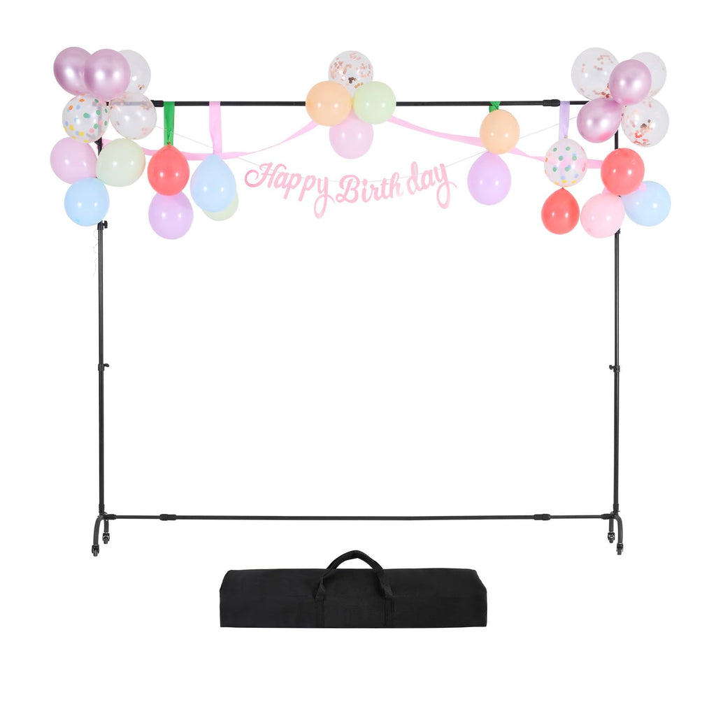 VEVOR Backdrop Stand, 5 x 6.5 ft Adjustable Photo Backdrop Stand Kit, Portable Background Backdrop Stand with 3 Crossbars, Heavy Duty Projector Screen Stand, for Wedding, Photo Video Studio & Party