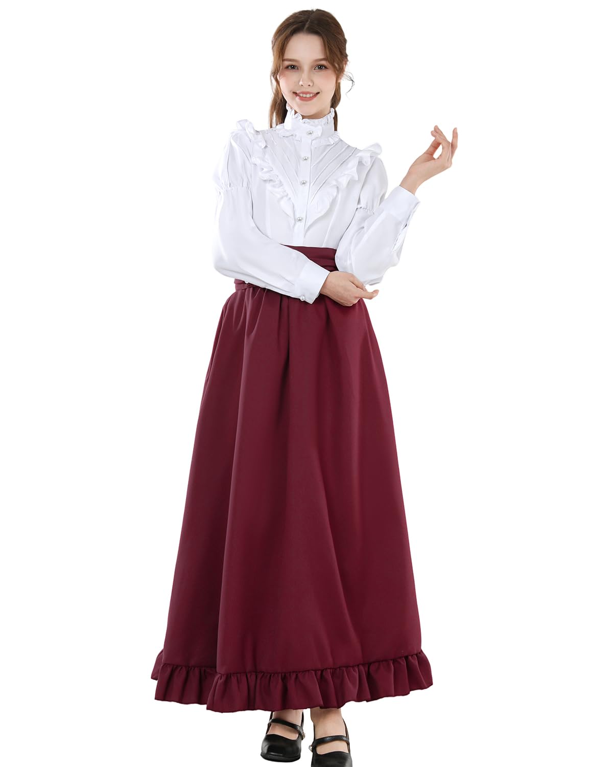 Victorian Dress for Women 2-Pieces 1800s Edwardian Dress Ball Gown Renaissance Costume